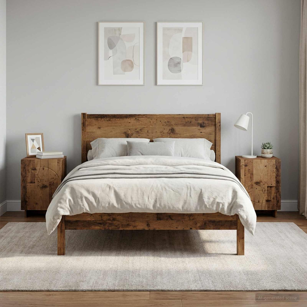 Bedside Cabinet 33.5 x 34.5 x 50 cm Old wood