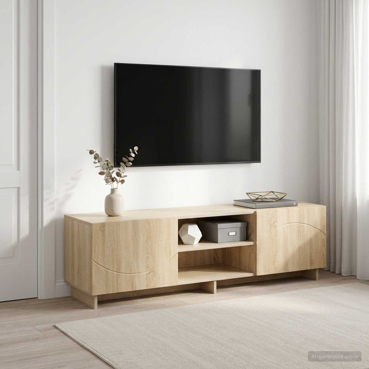 TV Stand Engineered Wood 140 x 34.5 x 40 cm Sonoma oak