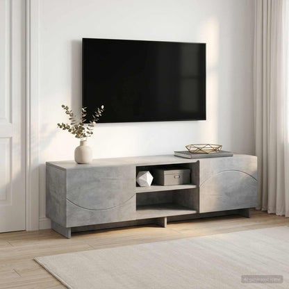 TV Stand Engineered Wood 140 x 34.5 x 40 cm Concrete grey