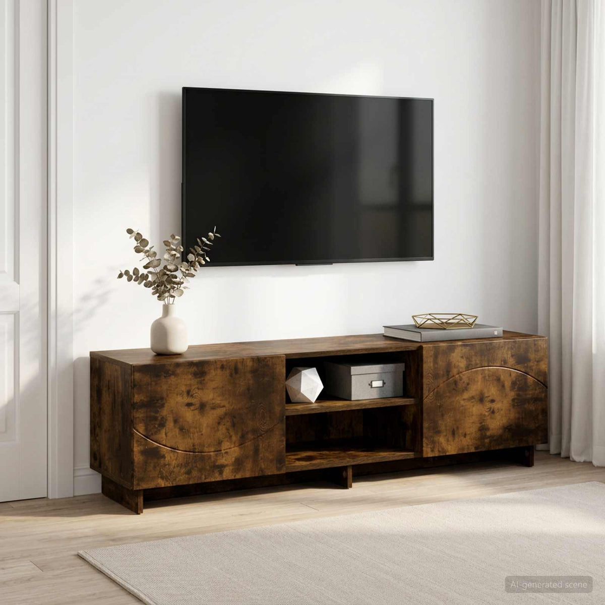 TV Stand Engineered Wood 140 x 34.5 x 40 cm Smoked oak