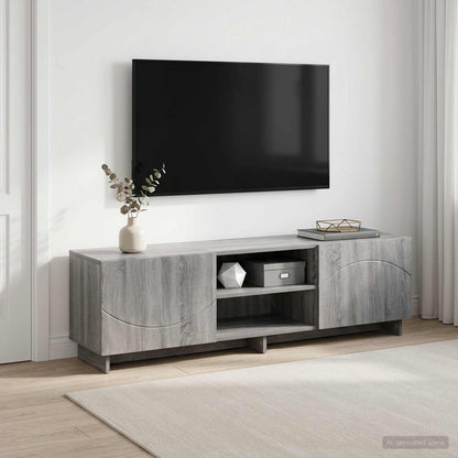 TV Stand Engineered Wood 140 x 34.5 x 40 cm Grey sonoma