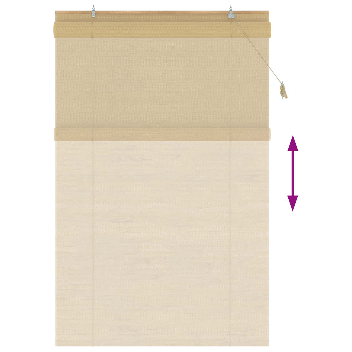Roller Blind Natural Bamboo 150 cm 220 cm