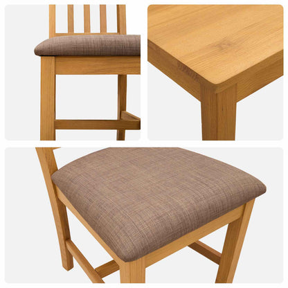 vidaXL Dining Set 5 pcs Grey Solid Oak Wood 6