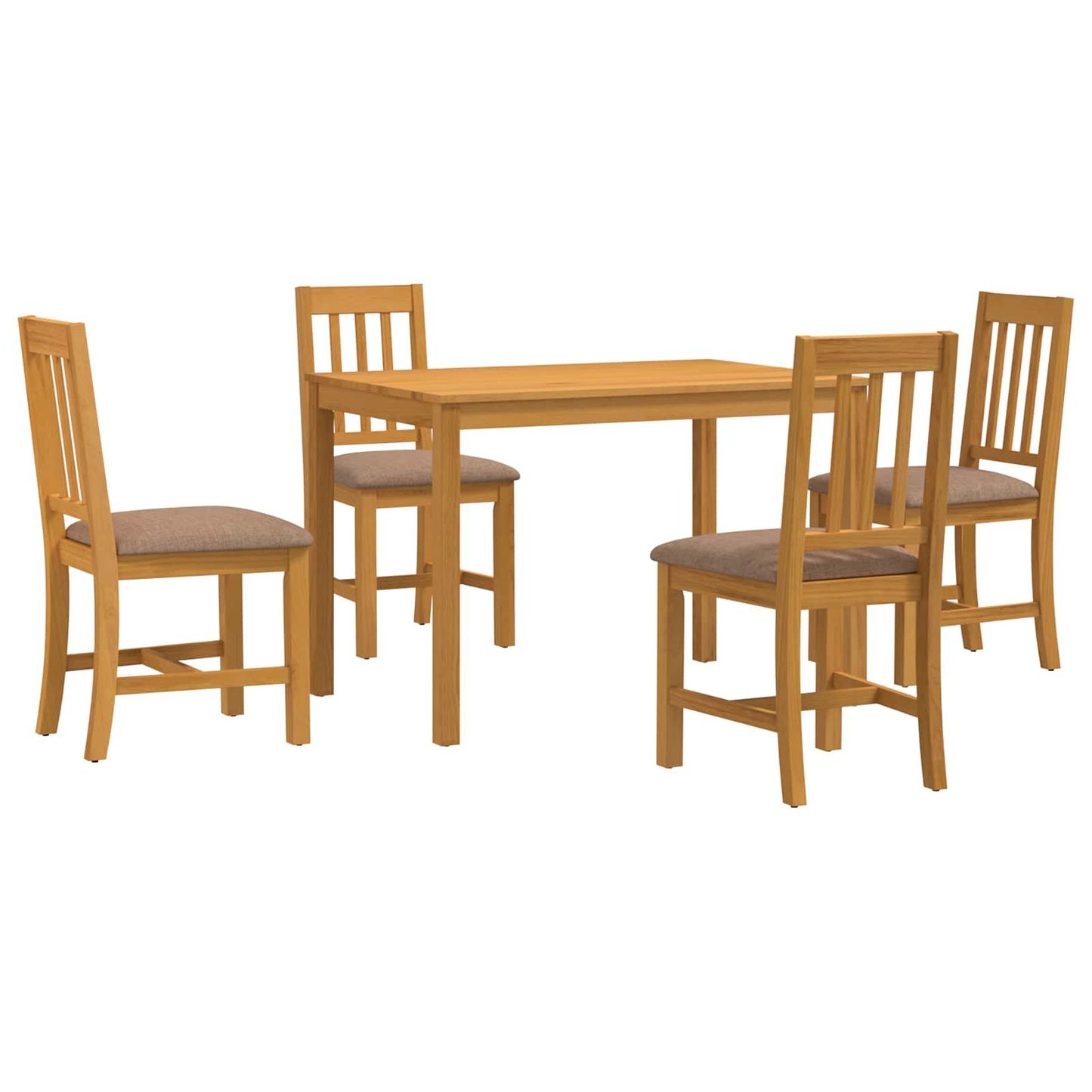 vidaXL Dining Set 5 pcs Grey Solid Oak Wood 2