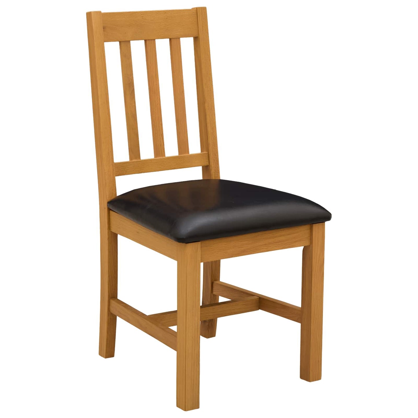 vidaXL Dining Set 5 pcs Black Solid Oak Wood 4