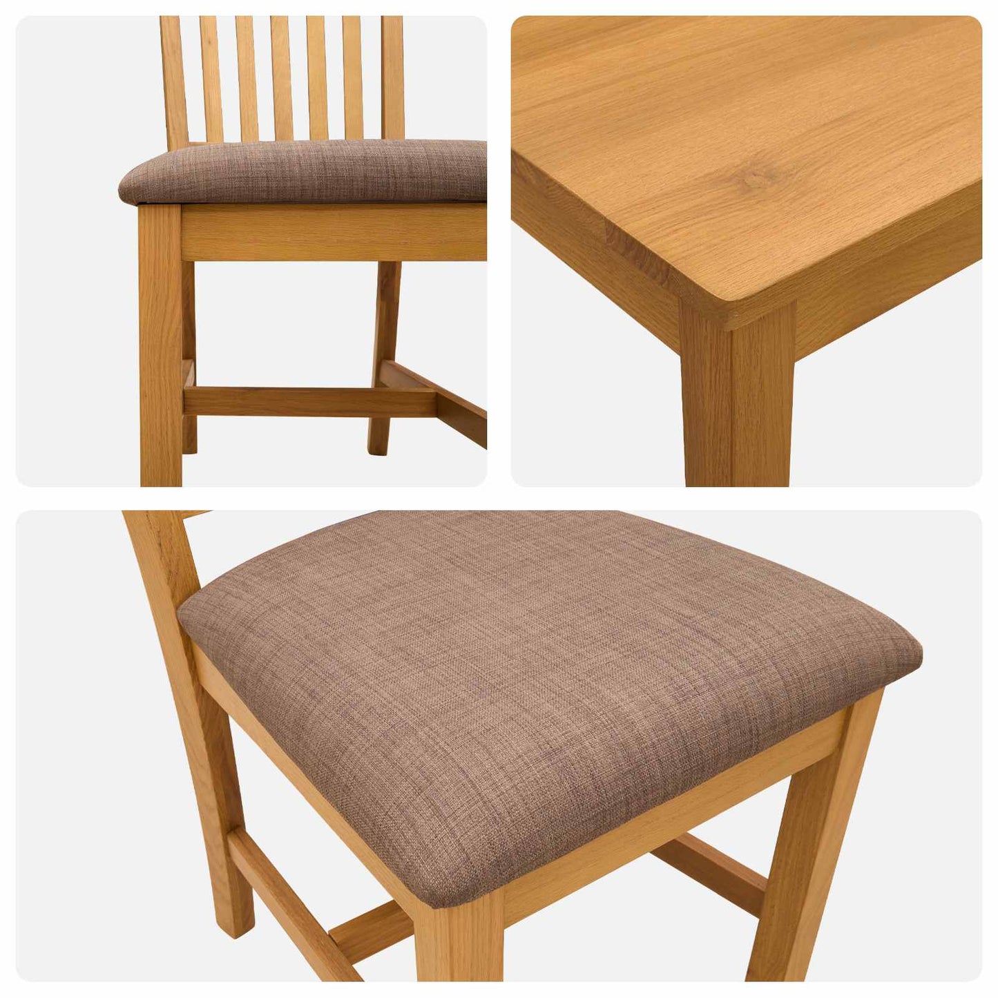 vidaXL Dining Set 5 pcs Grey Solid Oak Wood 6