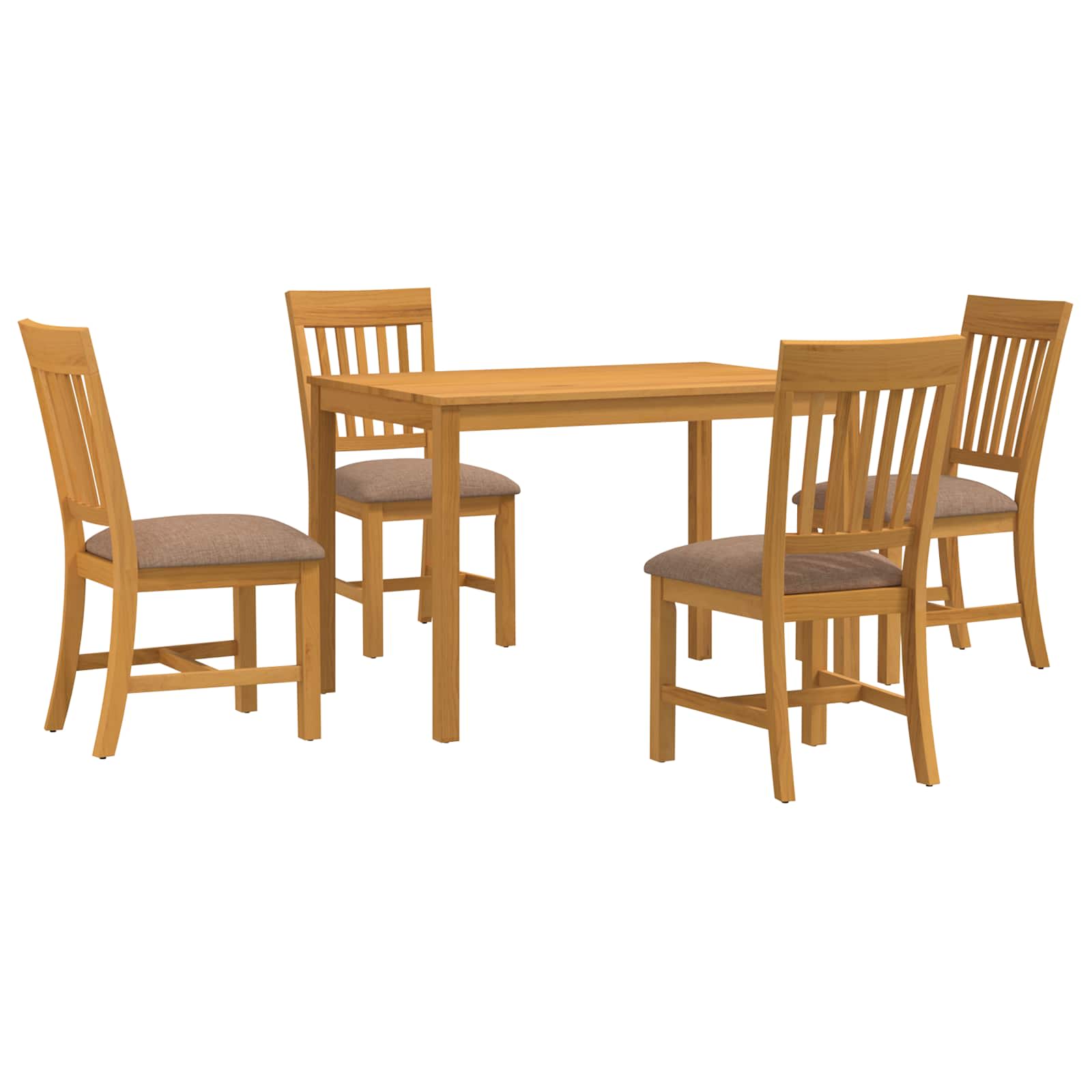 vidaXL Dining Set 5 pcs Grey Solid Oak Wood 2