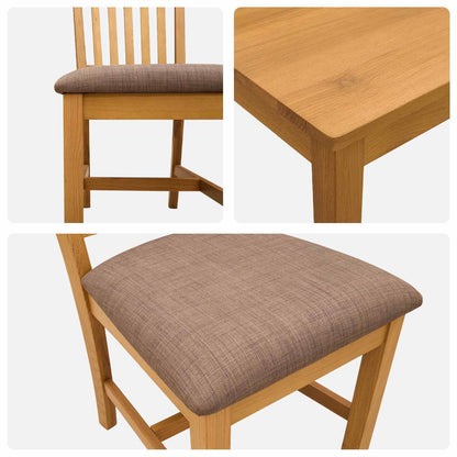 vidaXL Dining Set 5 pcs Grey Solid Oak Wood 6