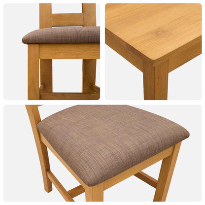 vidaXL Dining Set 5 pcs Grey Solid Oak Wood 6