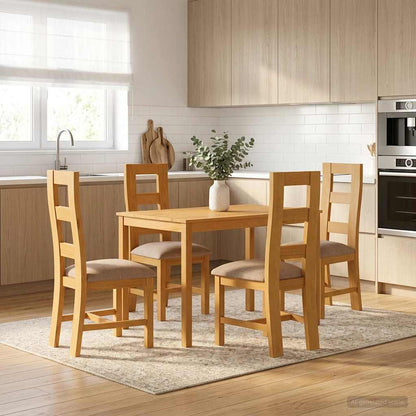 vidaXL Dining Set 5 pcs Grey Solid Oak Wood 1