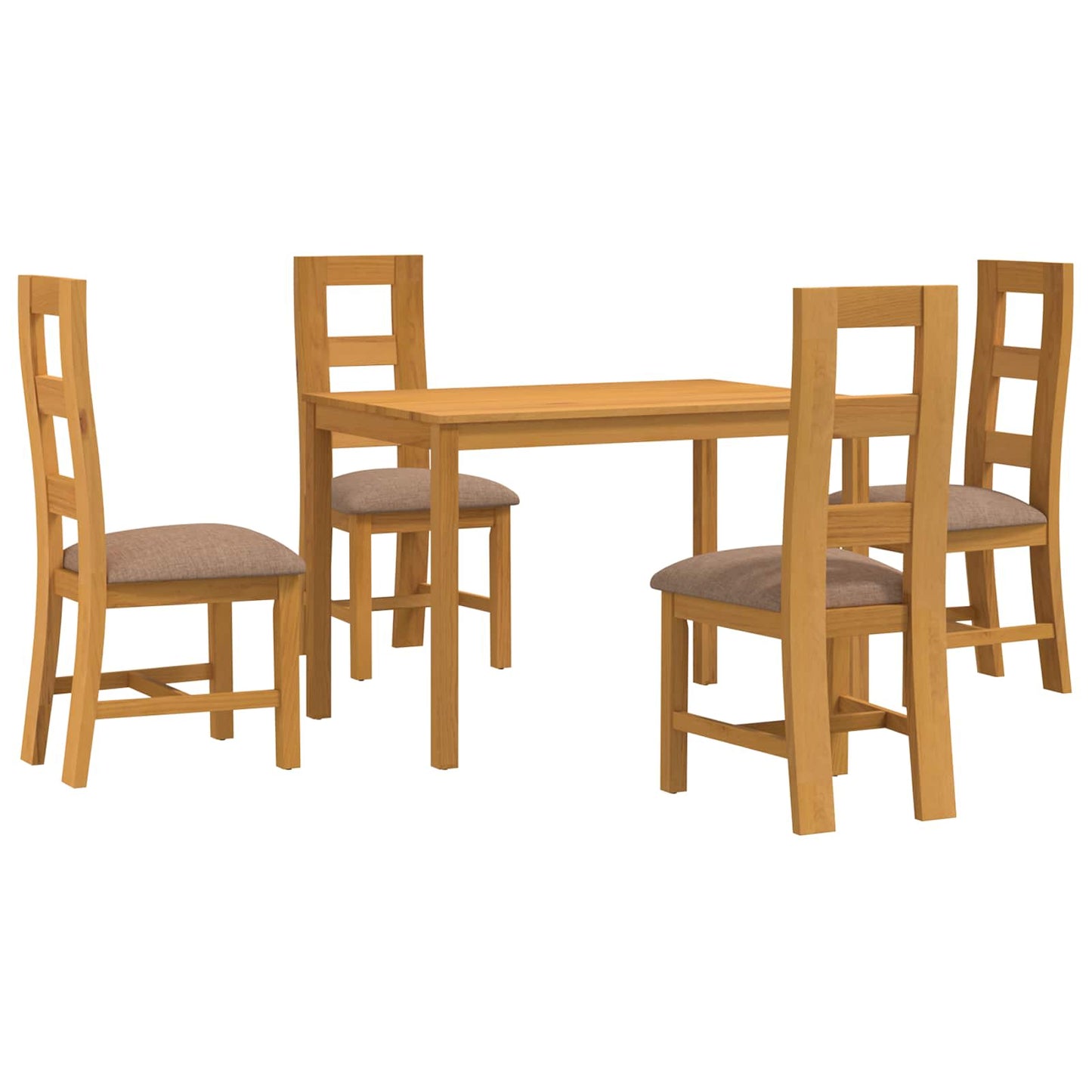 vidaXL Dining Set 5 pcs Grey Solid Oak Wood 2