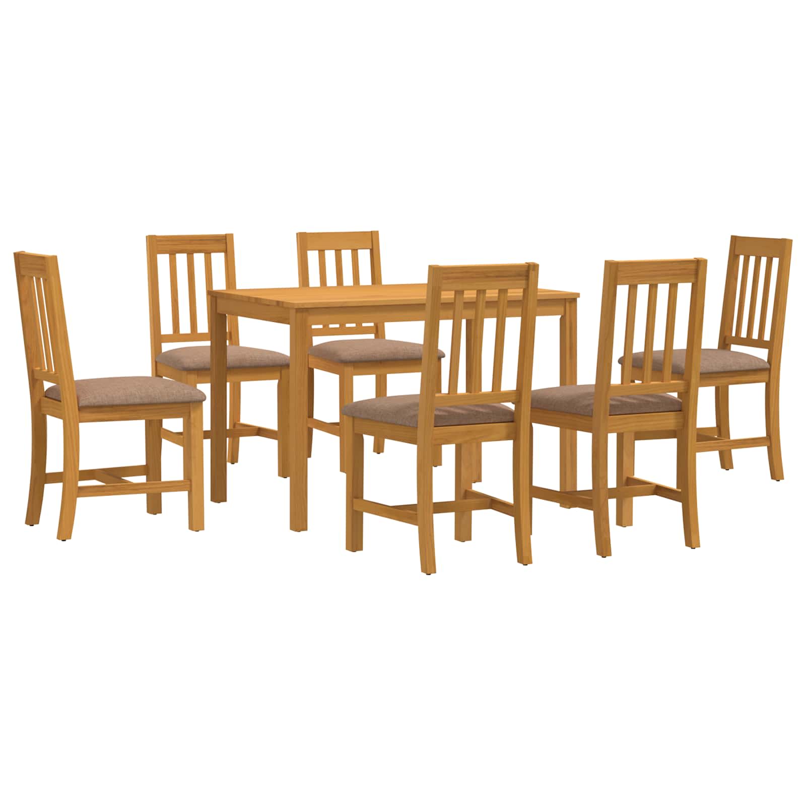 vidaXL Dining Set 7 pcs Grey Solid Oak Wood 2