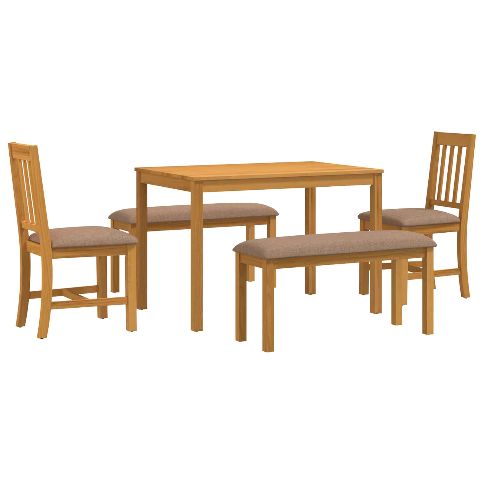 vidaXL Dining Set 5 pcs Grey Solid Oak Wood 2