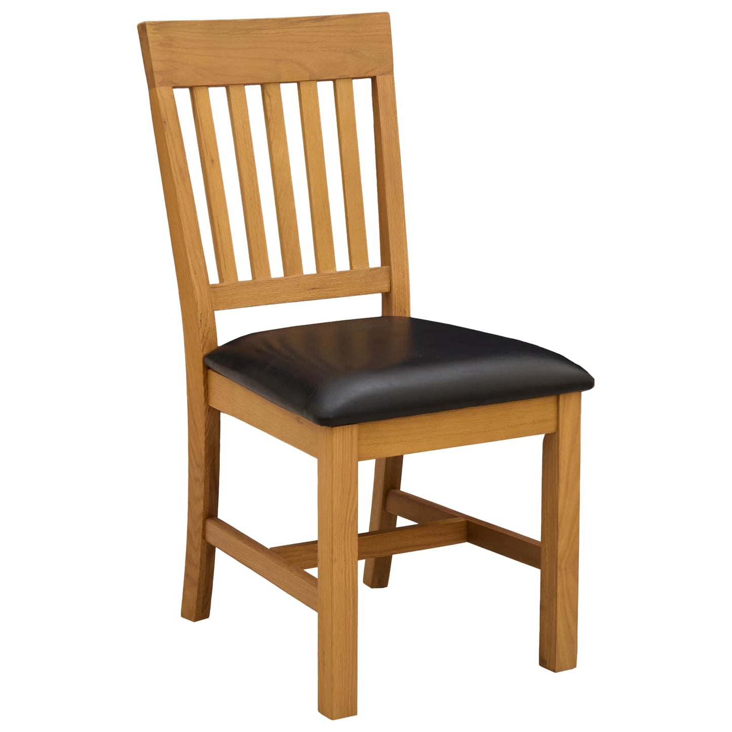 vidaXL Dining Set 5 pcs Black Solid Oak Wood 4