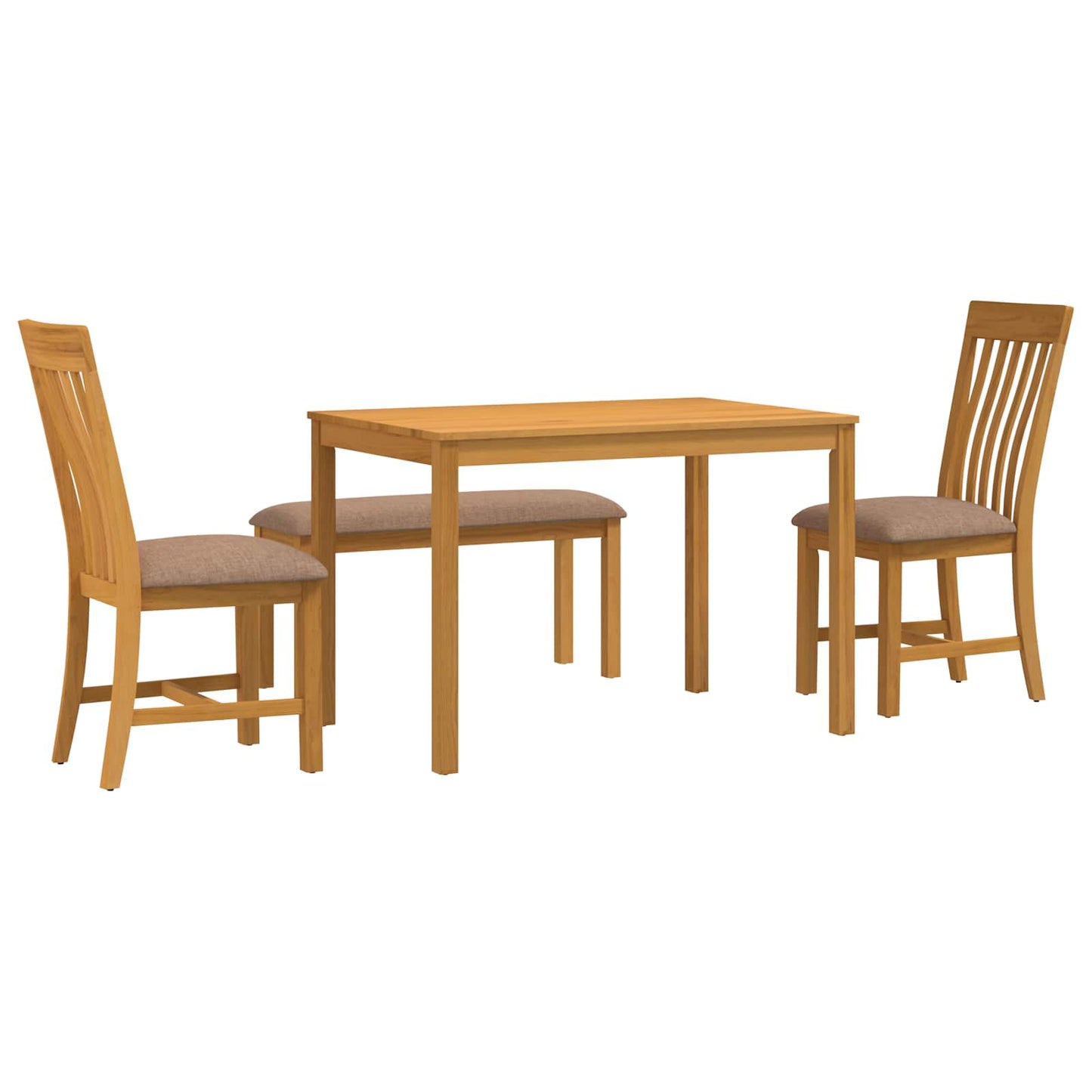 vidaXL Dining Set 4 pcs Grey Solid Oak Wood 2