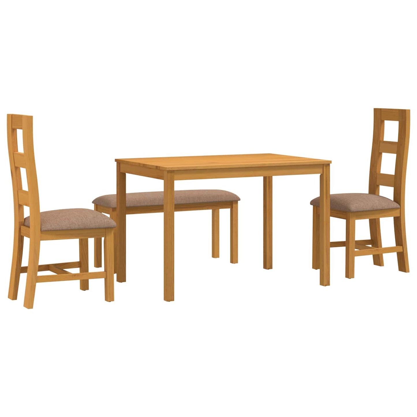 vidaXL Dining Set 4 pcs Grey Solid Oak Wood 2