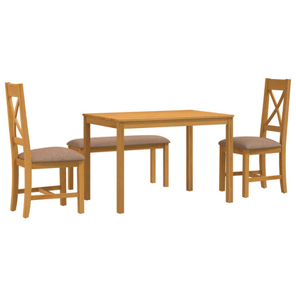 vidaXL Dining Set 4 pcs Grey Solid Oak Wood 2