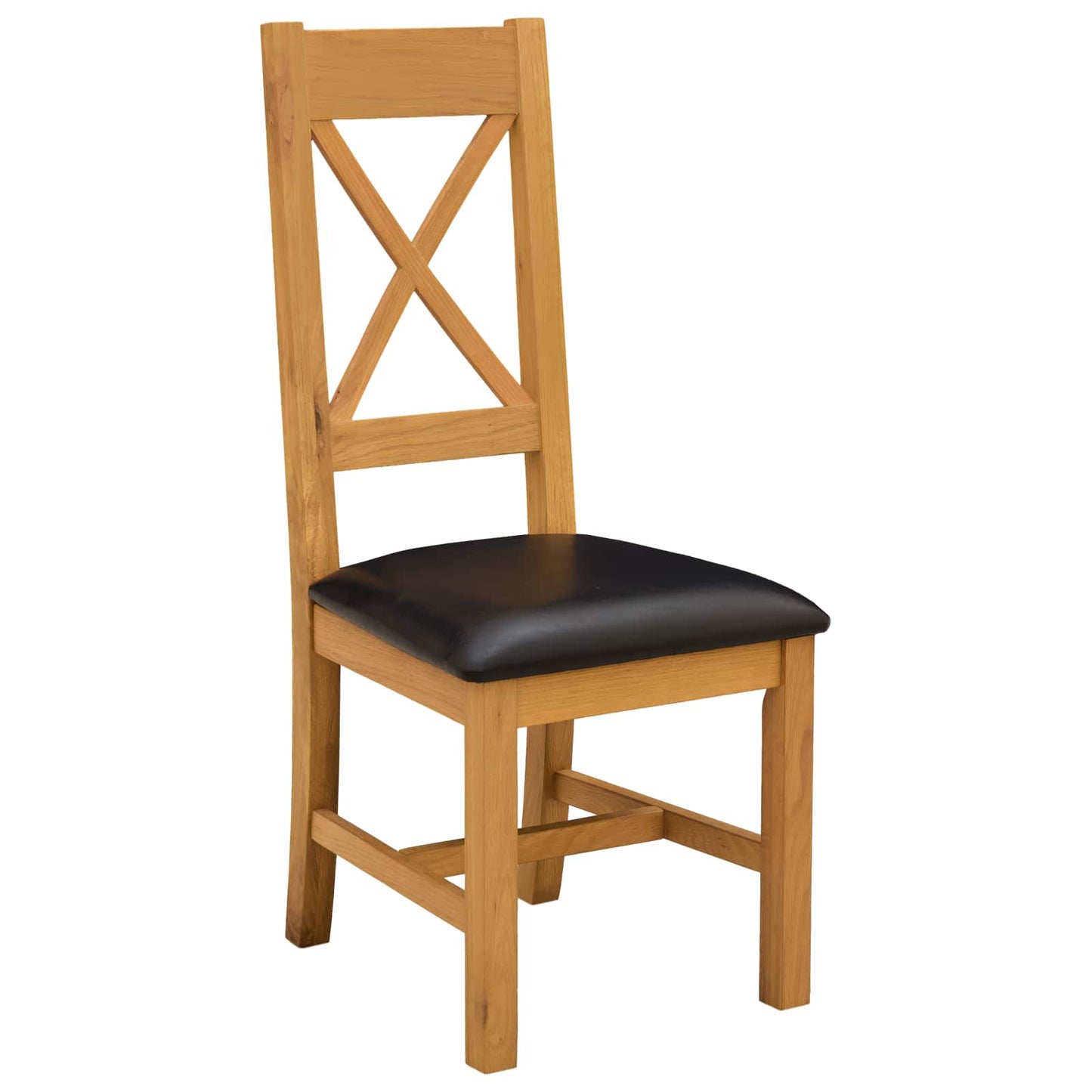 vidaXL Dining Set 4 pcs Black Solid Oak Wood 4