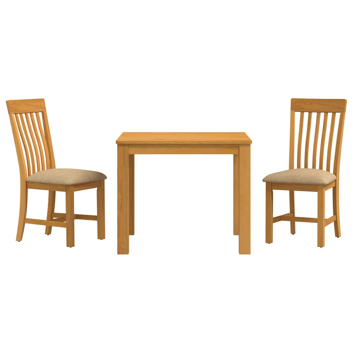 Dining Set RIJSWIJK 5 pcs Solid Oak Wood Beige 90 cm 90 cm Table + 2x chair