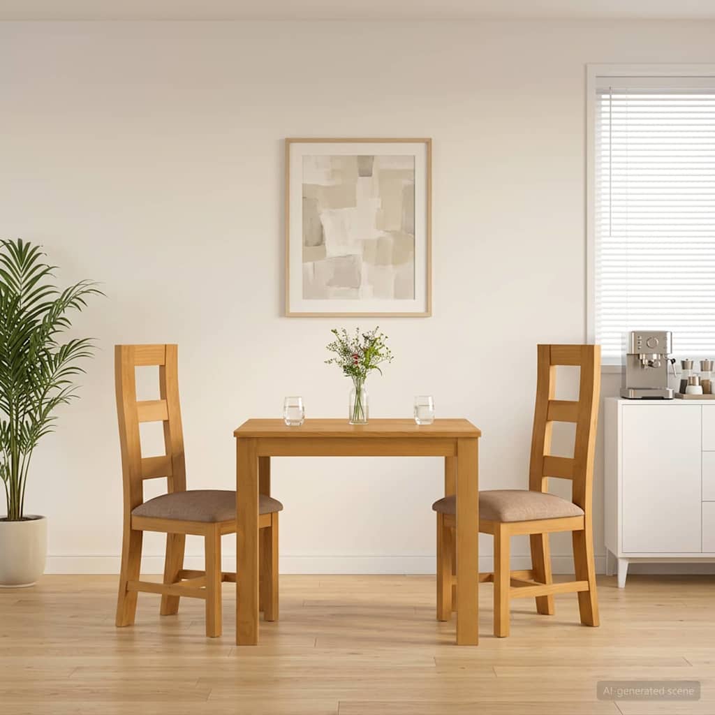 vidaXL Dining Set LELYSTAD 5 pcs Solid Oak Wood Grey