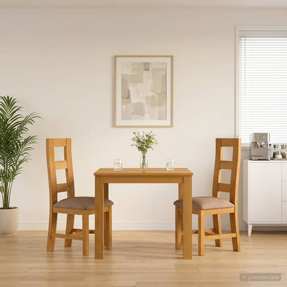 vidaXL Dining Set LELYSTAD 5 pcs Solid Oak Wood Grey