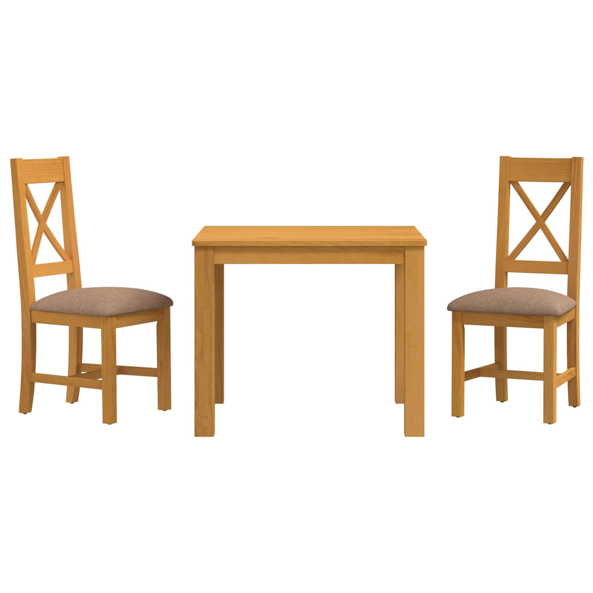 vidaXL Dining Set 3 pcs Grey Solid Oak Wood 2