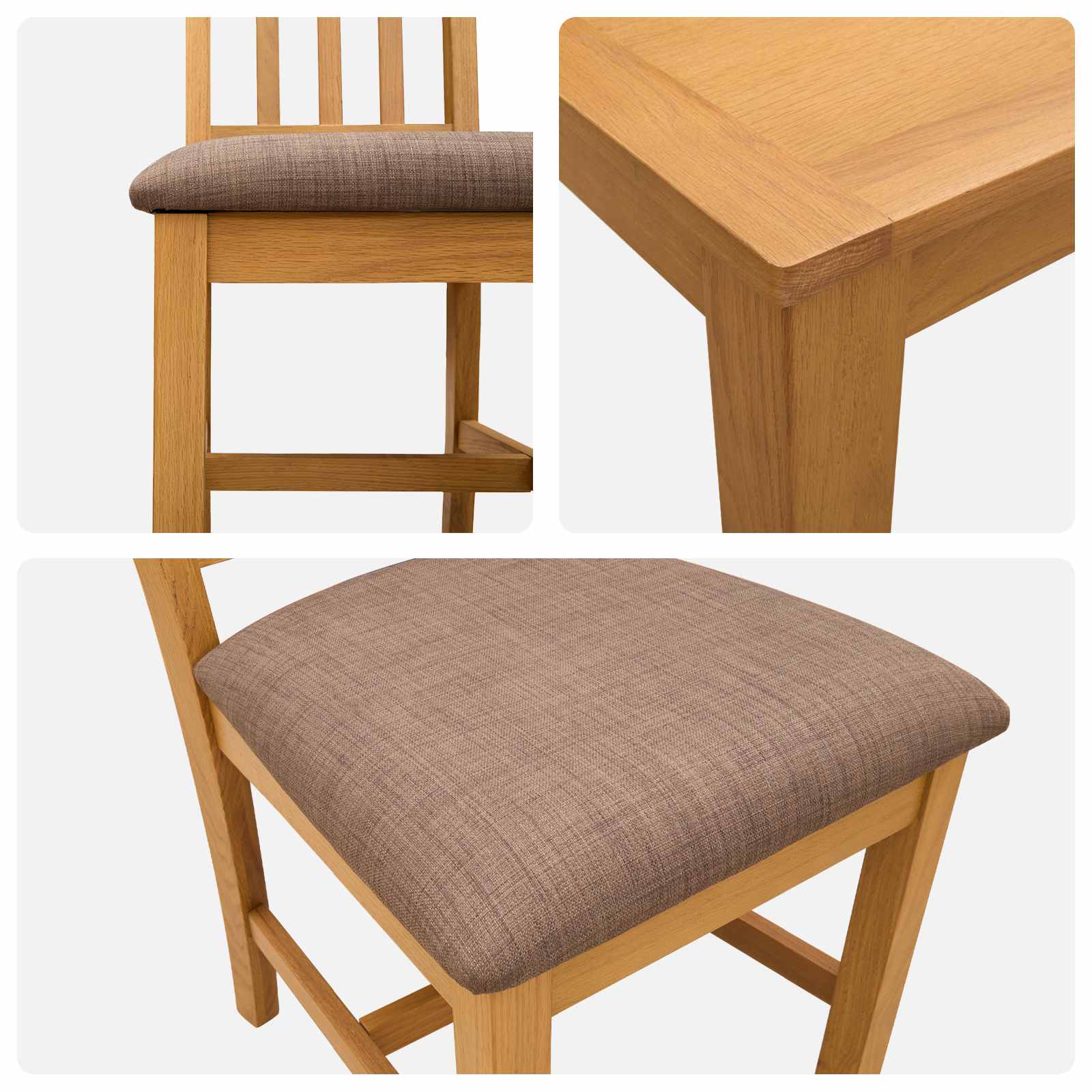 vidaXL Dining Set 5 pcs Grey Solid Oak Wood 6