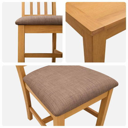 vidaXL Dining Set 5 pcs Grey Solid Oak Wood 6