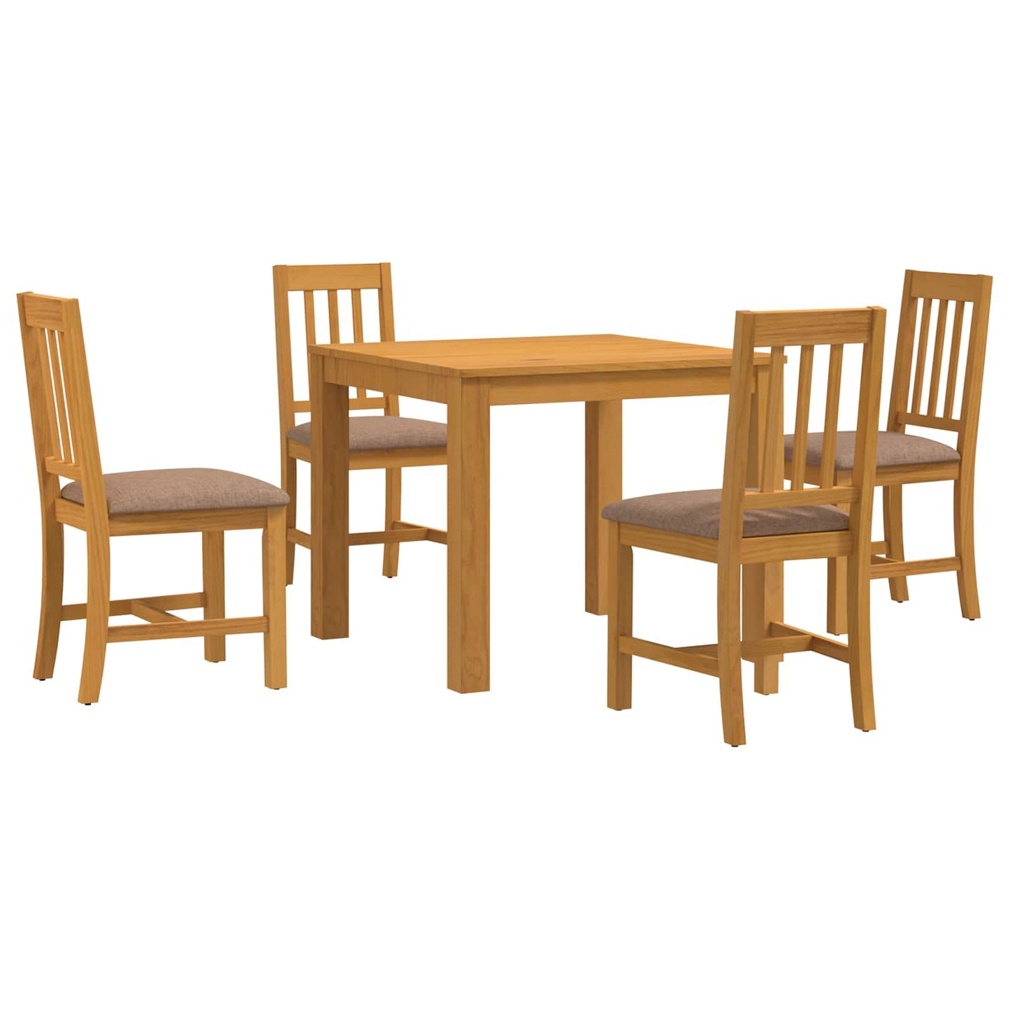 vidaXL Dining Set 5 pcs Grey Solid Oak Wood 2