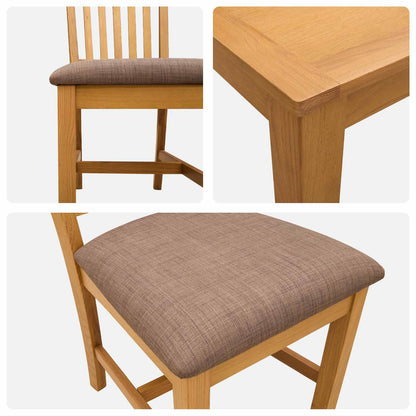 vidaXL Dining Set 5 pcs Grey Solid Oak Wood 6