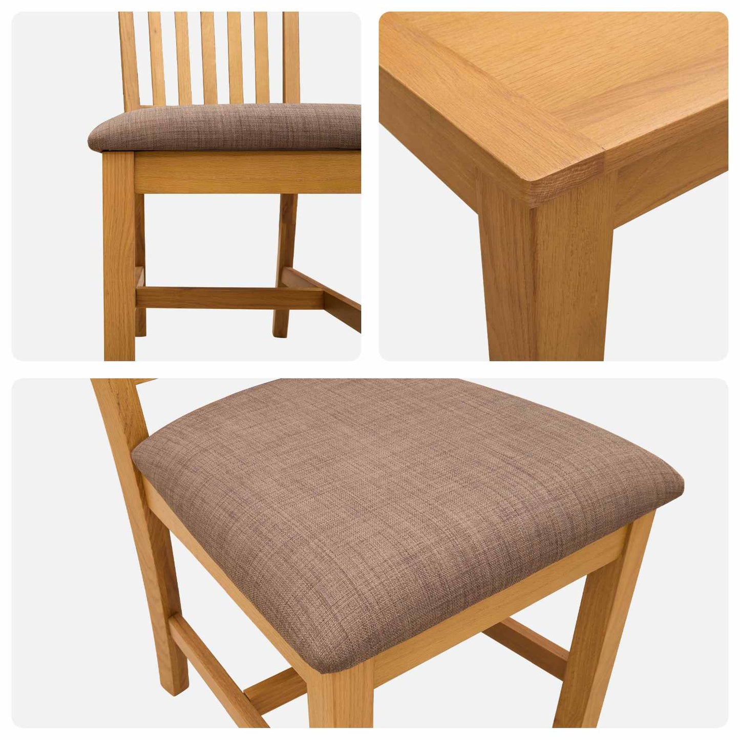 vidaXL Dining Set 5 pcs Grey Solid Oak Wood 6