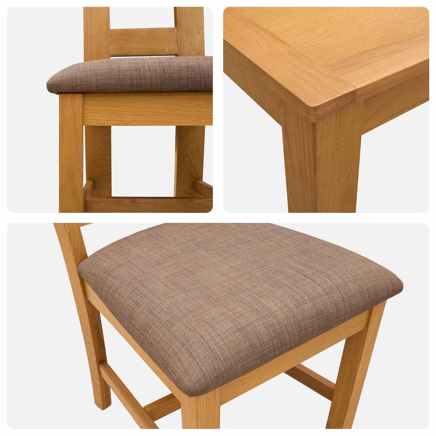 vidaXL Dining Set 5 pcs Grey Solid Oak Wood 6