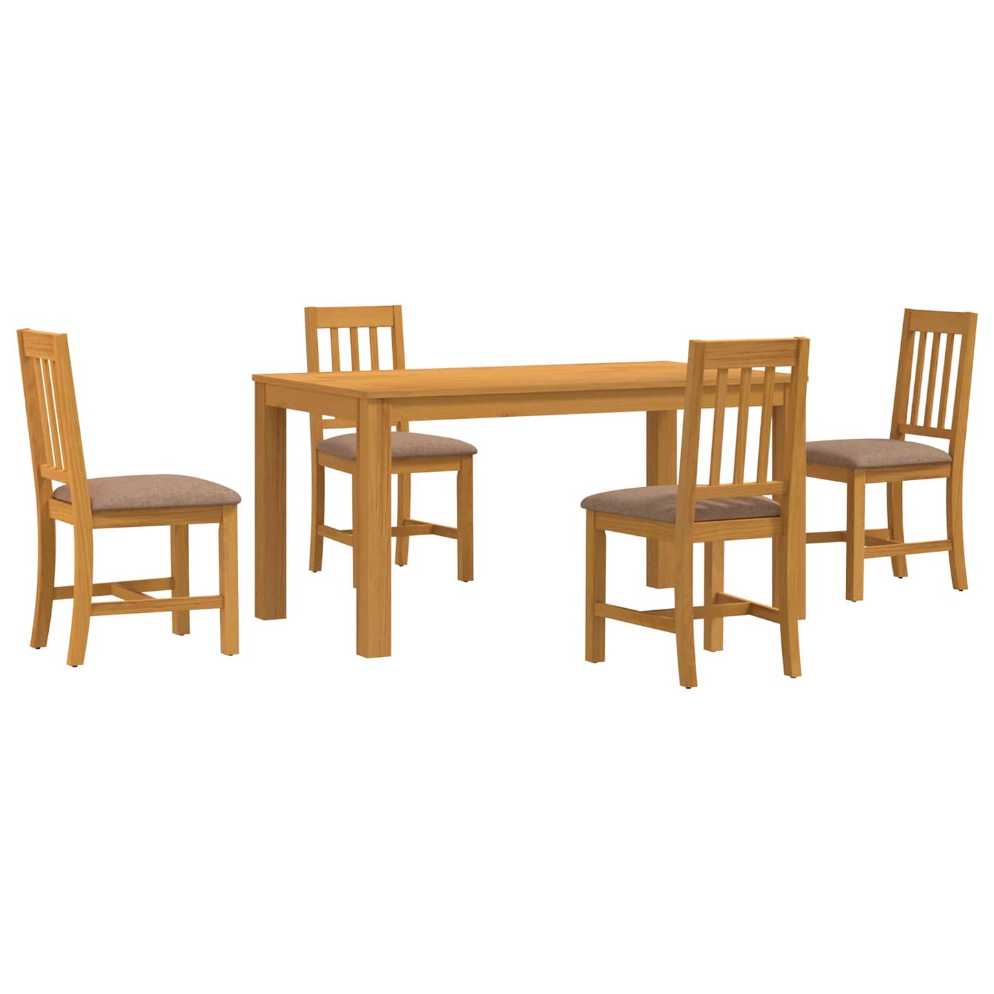 vidaXL Dining Set 5 pcs Grey Solid Oak Wood 2