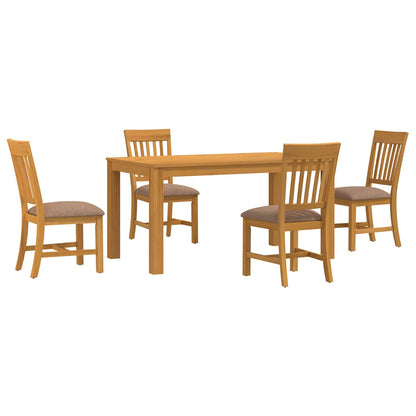 Dining Set 7 pcs Solid Oak Wood Grey 150 cm 85 cm Table + 4x chair