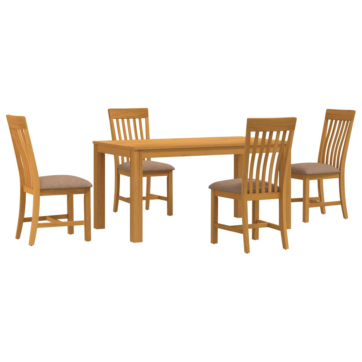 Dining Set RIJSWIJK 5 pcs Solid Oak Wood Grey 150 cm 85 cm Table + 4x chair