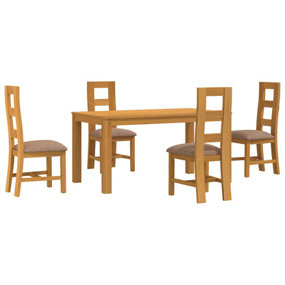 vidaXL Dining Set 5 pcs Grey Solid Oak Wood 2