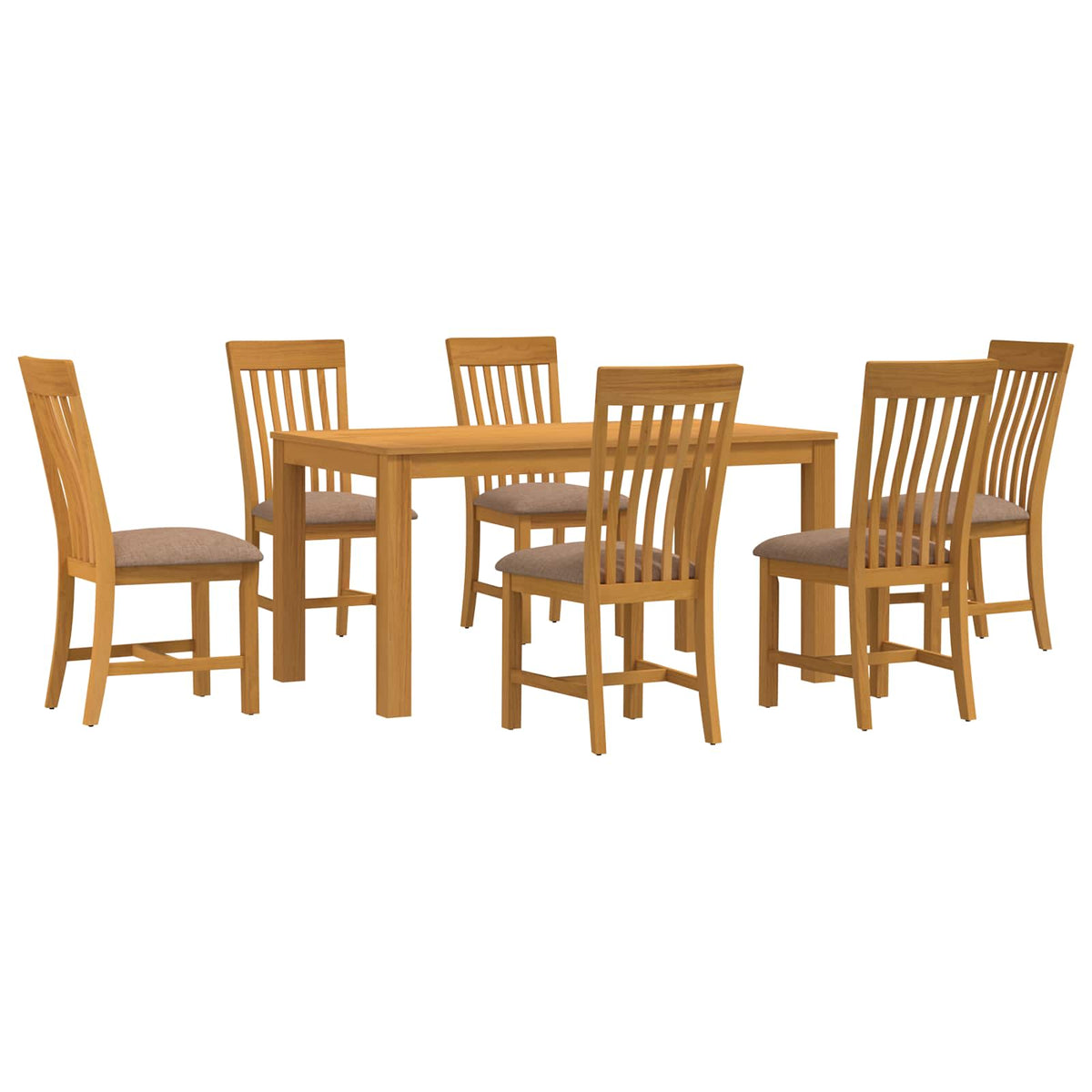 vidaXL Dining Set 7 pcs Grey Solid Oak Wood 2