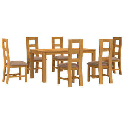 vidaXL Dining Set 7 pcs Grey Solid Oak Wood 2
