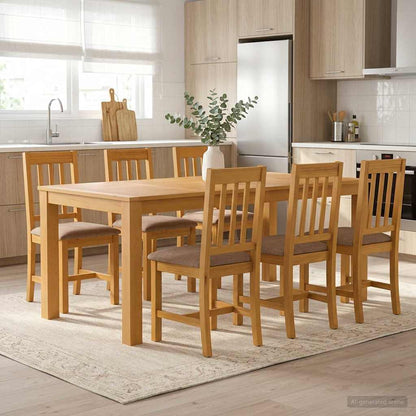 vidaXL Dining Set 7 pcs Grey Solid Oak Wood 1