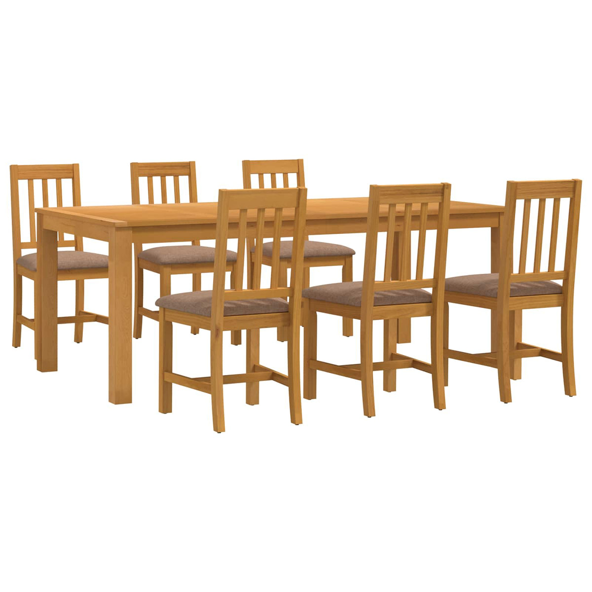 vidaXL Dining Set 7 pcs Grey Solid Oak Wood 2