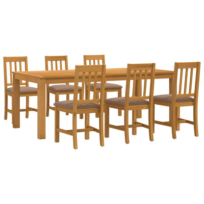 vidaXL Dining Set 7 pcs Grey Solid Oak Wood 2