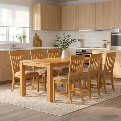 vidaXL Dining Set 7 pcs Grey Solid Oak Wood 1