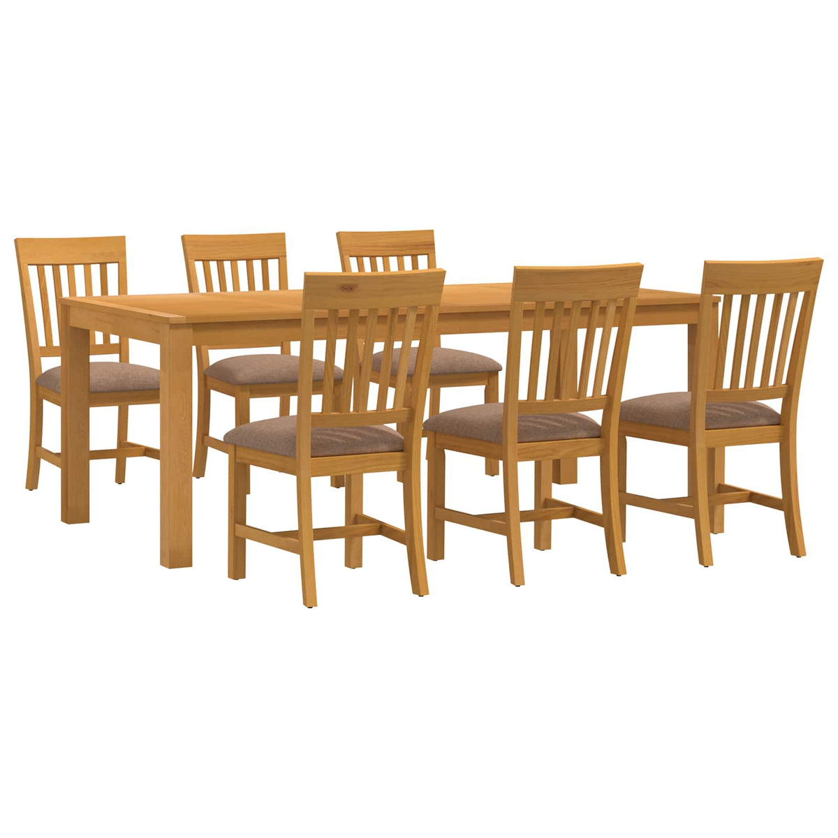 vidaXL Dining Set 7 pcs Grey Solid Oak Wood 2