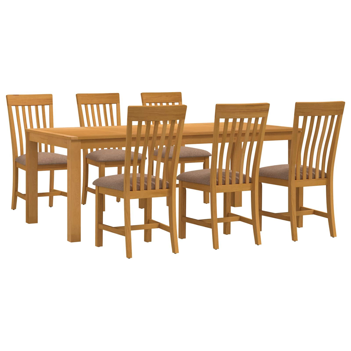 vidaXL Dining Set 7 pcs Grey Solid Oak Wood 2