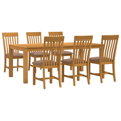 vidaXL Dining Set 7 pcs Grey Solid Oak Wood 2