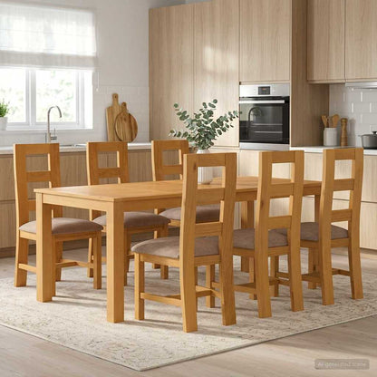 vidaXL Dining Set 7 pcs Grey Solid Oak Wood 1
