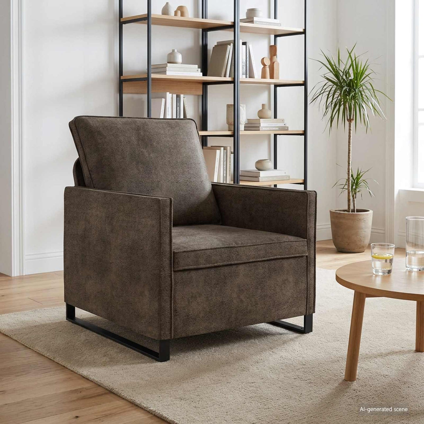 vidaXL Single Sofa Dark Grey 70 x 81 x 82 cm Faux Suede Fabric 1
