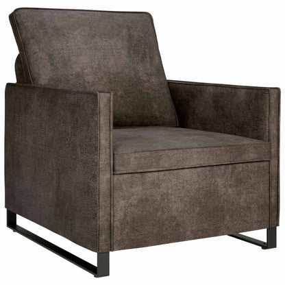 vidaXL Single Sofa Dark Grey 70 x 81 x 82 cm Faux Suede Fabric 2