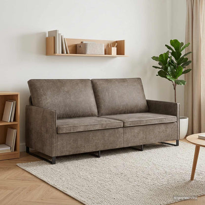 vidaXL 3 Seater Sofa Dark Grey 190 x 81 x 82 cm Faux Suede Fabric 1