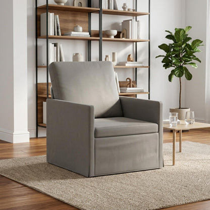 Armchair 70 x 81 x 82 cm Velvet 60 cm Light grey